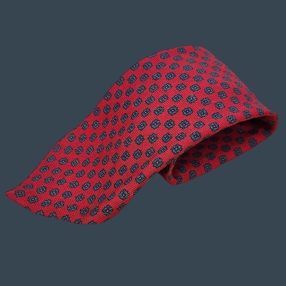 Vintage Red Patterned Silk Tie By Country Squire Shop - Picture 1 of 5